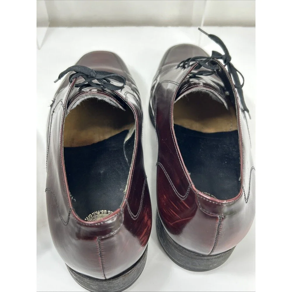 Florsheim 81052 Men’s Oxford Sz 9.5 E Burgundy Leather Dress Shoes Lace Up